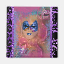 Mask venetian masquerade costume party fridge magnet