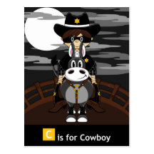 Masked Bad Cowboy & Horse Postcard