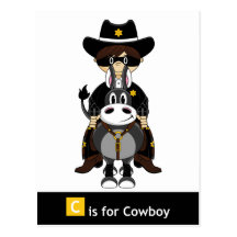 Masked Cowboy & Horse Postcard