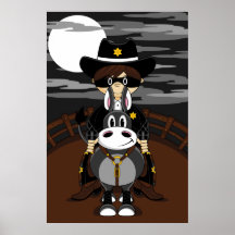 Masked Cowboy & Horse Poster