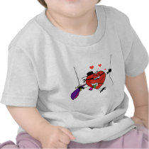 Masked Heart Swinging On A Rope And Biting A Rose Tee Shirts