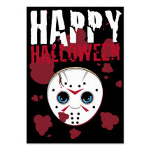 Masked Killer Halloween Bookmark Business Card Templates