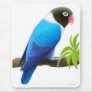 Masked Lovebird Blue Mousepad
