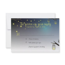 Mason Jar and Fireflies at Dusk RSVP
