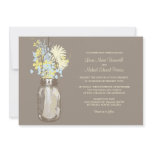 Mason Jar and Wildflowers Wedding Invitations