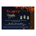 Mason Jar Fireflies Oak Tree Reception Personalized Announcement