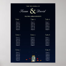 Mason Jar Oak Tree Wedding Seating Chart Print
