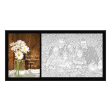 Mason Jar White Daisies Quinceañera Save the Date Customized Photo Card