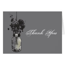 Mason Jar & Wildflowers Note Card