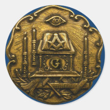 Masonic small ink round stickers