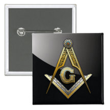 Masonic Square and Compasses Button