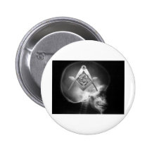 Masonic X-Ray Alien Skull Buttons