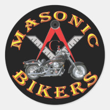 Masons Bikers Round Sticker