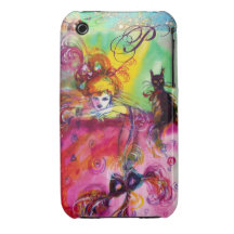 MASQUERADE NIGHT / LADY WITH BLACK CAT MONOGRAM iPhone 3 Case-Mate CASES