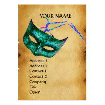 MASQUERADE PARTY1 parchment Business Cards