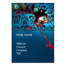 MASQUERADE PARTY black and white damask Business Card