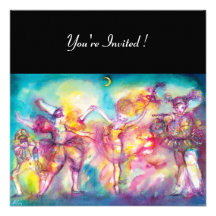 MASQUERADE PARTY,Mardi Gras Masks,Dance,Music Personalized Invite