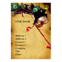 MASQUERADE PARTY parchment damask gem eggshell Business Cards