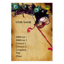 MASQUERADE PARTY parchment damask gem linen Business Card Templates