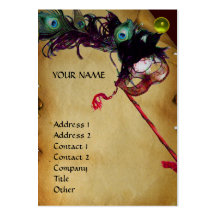 MASQUERADE PARTY parchment damask gem platinum, Business Card