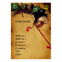 MASQUERADE PARTY parchment gold pink yellow black Business Card Template