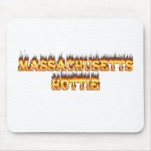 massachusetts hottie fire and flames mousepad