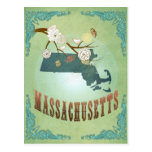 Massachusetts State Map – Green Postcards