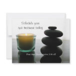 Massage stones and candle invitations
