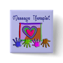 Massage Therapist Funky Artsy Design Gifts Pinback Button