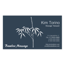 Massage Therapist Garden Bamboo w/ AMTA Business Card Template