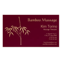 Massage Therapist Japanese Bamboo w/ AMTA Business Card Templates