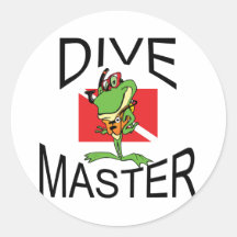 Master Diver SCUBA Round Stickers