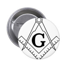 Master Mason Square and Compass Pinback Button