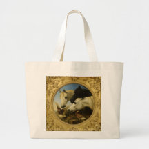 Masterpiece horse & dove painting John Herring Bag