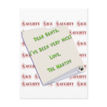 Mastiff Naughty or Nice Post Card