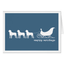 Mastiffs Pulling Santa's Sleigh Cards