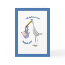 Maternity leave , stork and baby cards
