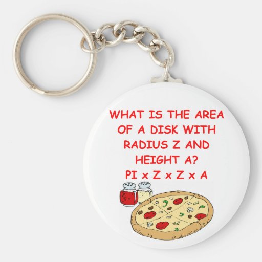 math and pizza keychain