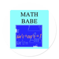 MATH BABE ROUND STICKER