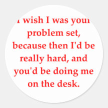 math geek love pick up line round stickers