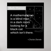 Math Humour by Charles Darwin Posters