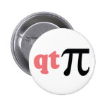 Math Humour - Cute Tee Pi Button