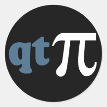 Math Humour - Cute Tee Pi Round Stickers