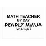 Math Teacher Deadly Ninja by Night Post Cards