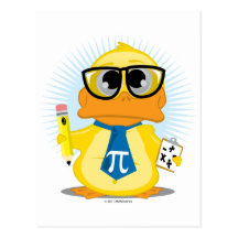 Math Teacher Duck Post Cards