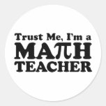 Math Teacher Round Stickers