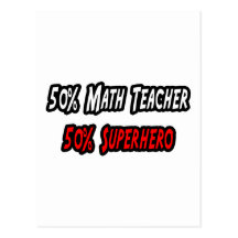 Math Teacher / Superhero Postcards