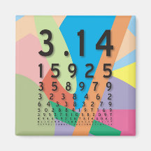 Maths: the colourful mathematical constant of Pi Fridge Magnet