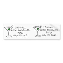 matini, matini, I Survived...Katie's Bacheloret... Bumper Sticker