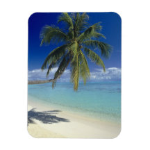 Matira Beach on the island of Bora Bora, Society Rectangle Magnet